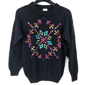 VINTAGE 90s FASHION FORMULA Black Sweater M